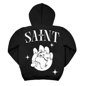 Sweat à Capuche Noir Homme – Signature World | SAINT Paris